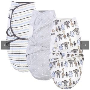 NWT Hudson Baby 3-pack swaddle wraps